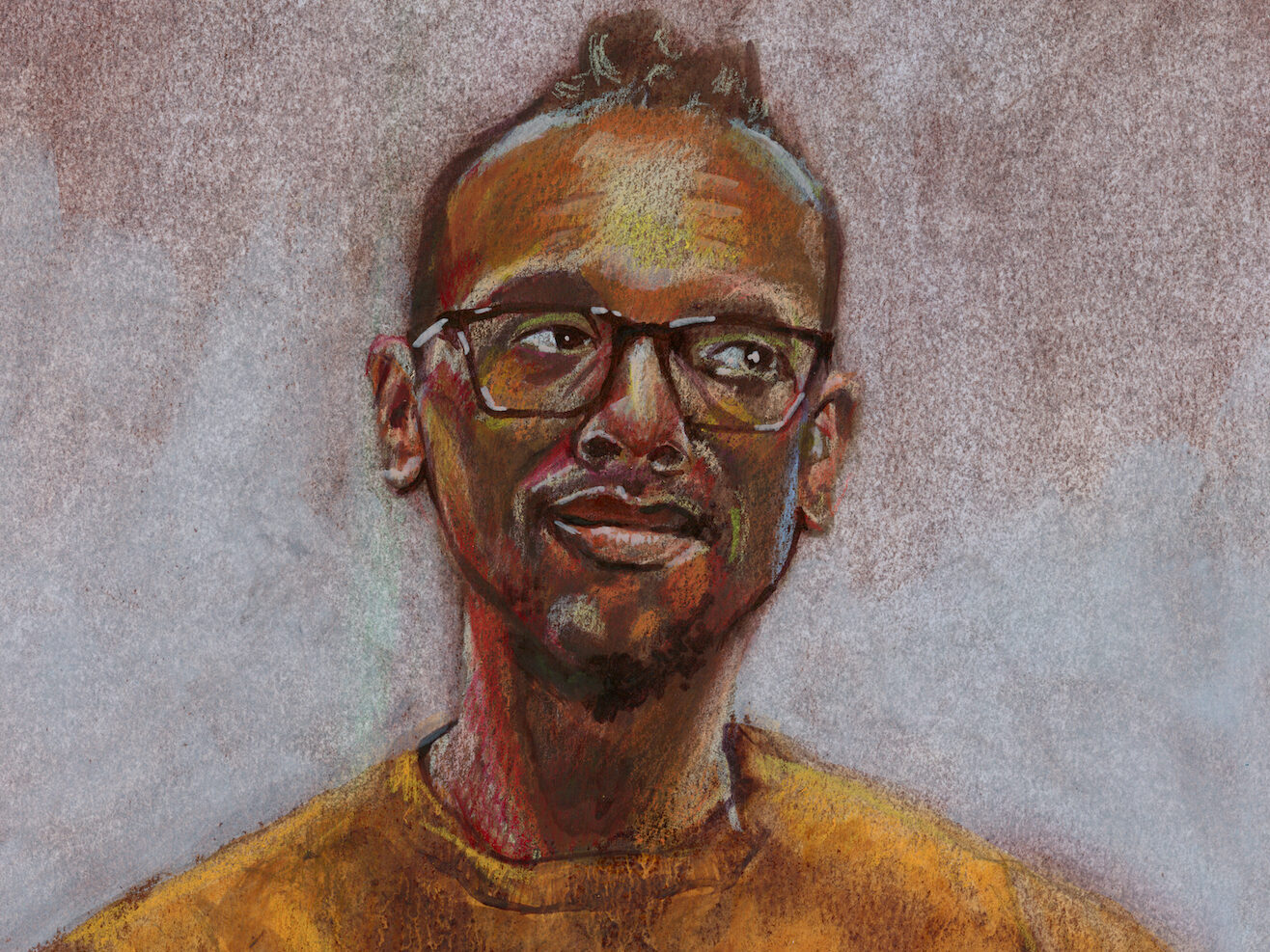 Artist Gaze, 9 x 12, mixed media on paper
