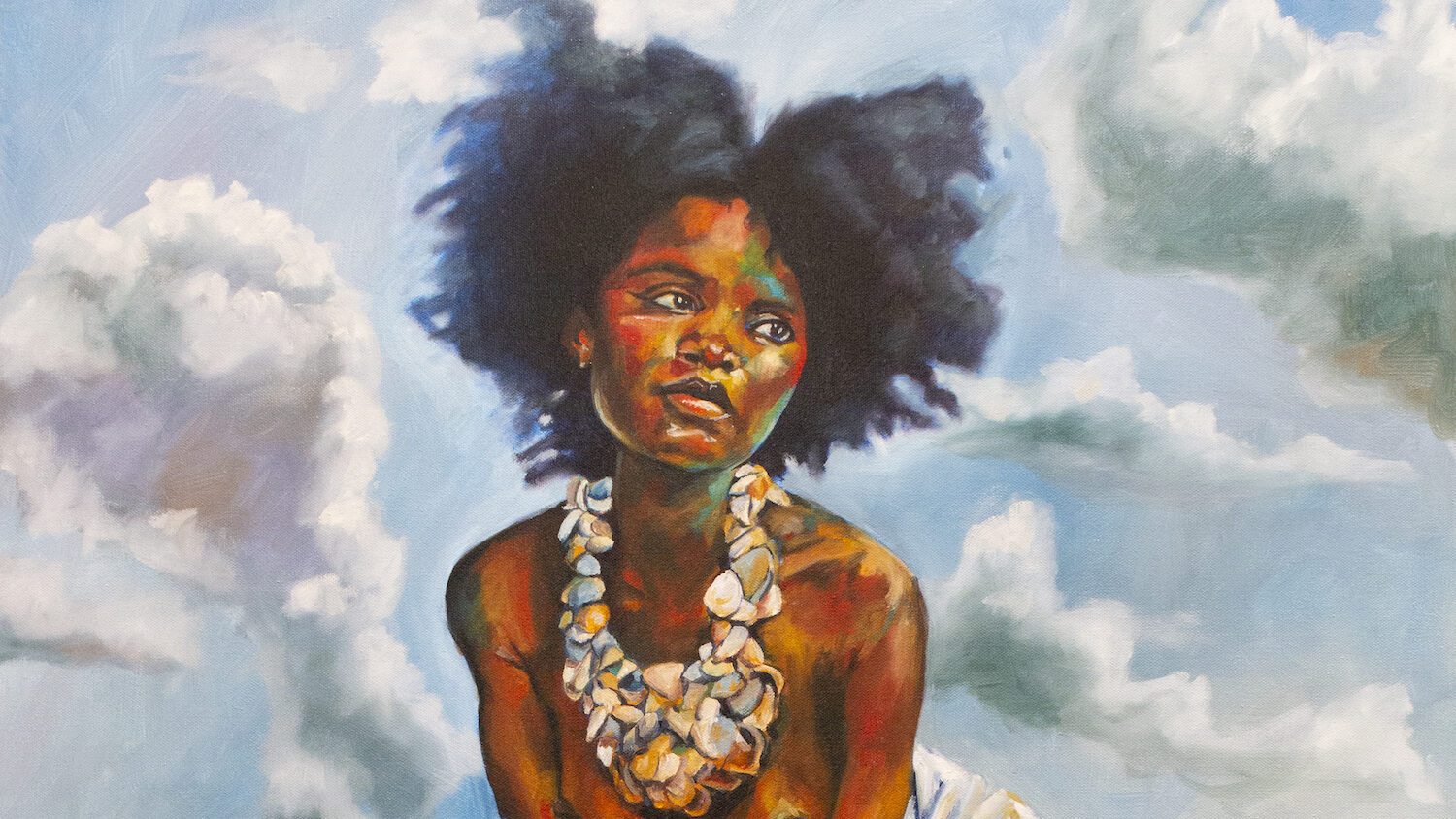 Yemaya on Edge, 40 x 30 inOil on Canvas